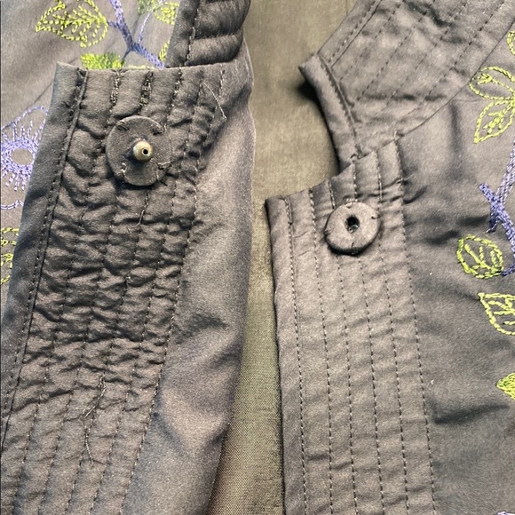 Sigrid Olsen Jacket Long Silk Embroidered Asian Inspired Quiet Luxury Size 12 - Picture 9 of 16